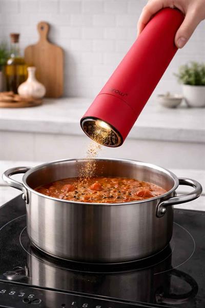 Arow Pilli Karabiber ve Tuz Değirmeni Kırmızı