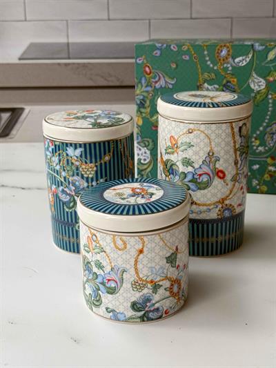 Azur Porselen 3'lü Kavanoz Seti