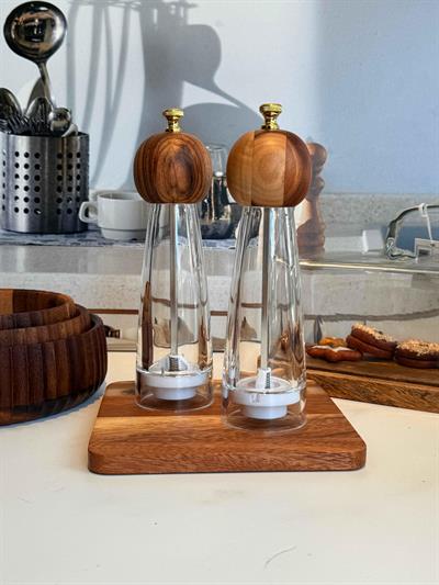 Bambu Tuzluk-Karabiber Değirmeni 2 'Li