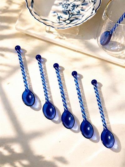 Cam Çay Kaşık 6'Lı Luna Blue