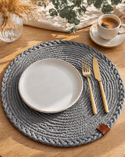 Hasır Amerikan Servis 32 Cm Gri Rossev