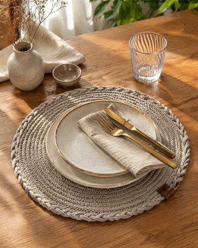 Hasır Amerikan Servis Bej Rossev