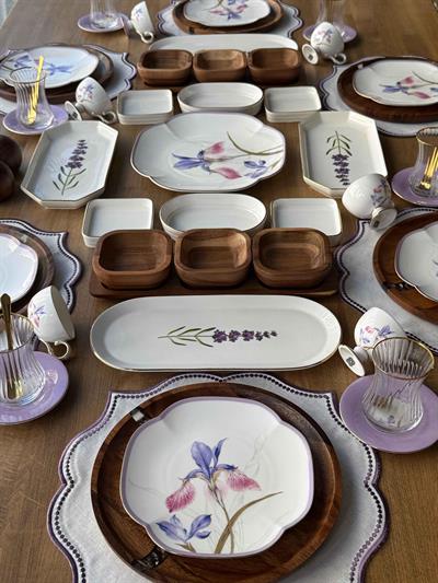 Kahvaltı Takımı Iris Akasya 62 Parça 6 Kişilik