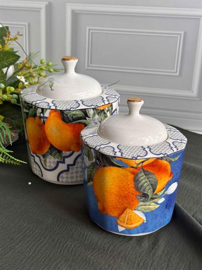 Lemons 2'Li Porselen Kavanoz Seti