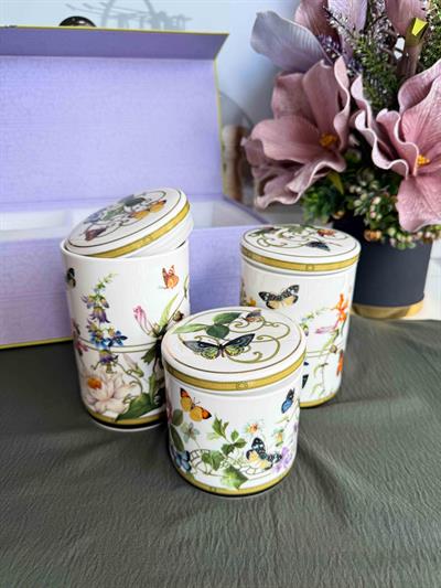 Muse Garden Porselen 3'lü Kavanoz Seti