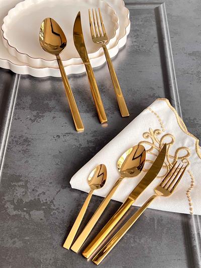 Napoli Gold 42 Parça Kaşık Çatal Bıçak Seti 6 Kişilik