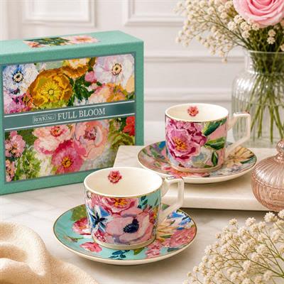 Porselen Çay Fincanı 2 Kişilik 4 Parça Full Bloom