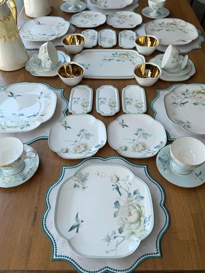 Porselen Kahvaltı Takımı 6 Kişilik 43 Parça Fleurs