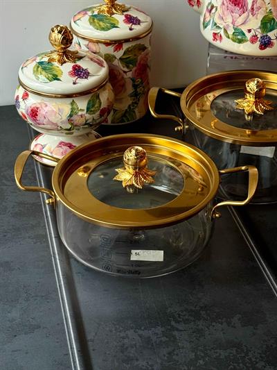 Rose Cam Tencere Seti 2'li