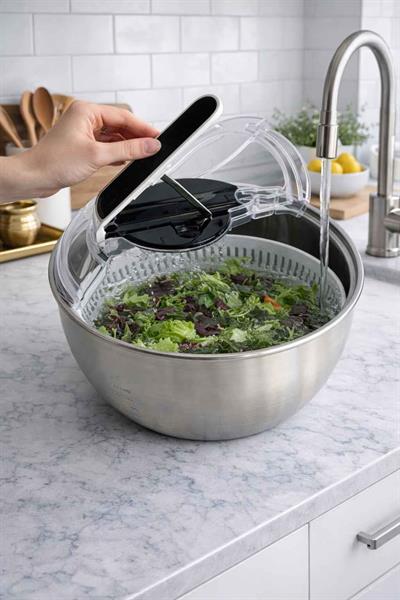 Salata Kurutucu Çelik 3 Parça 