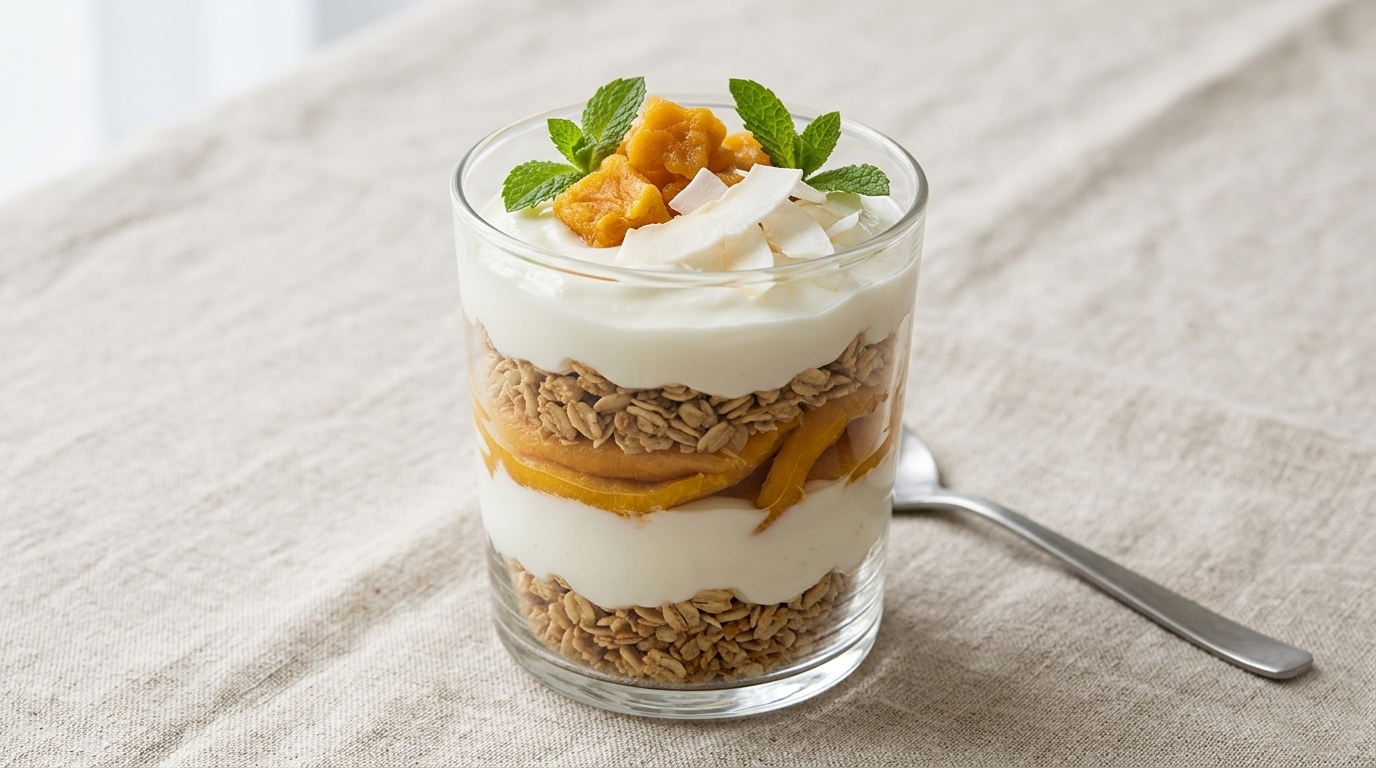 Wild Fruits soft dried mango ile hazırlanmış tropikal yoğurt parfesi