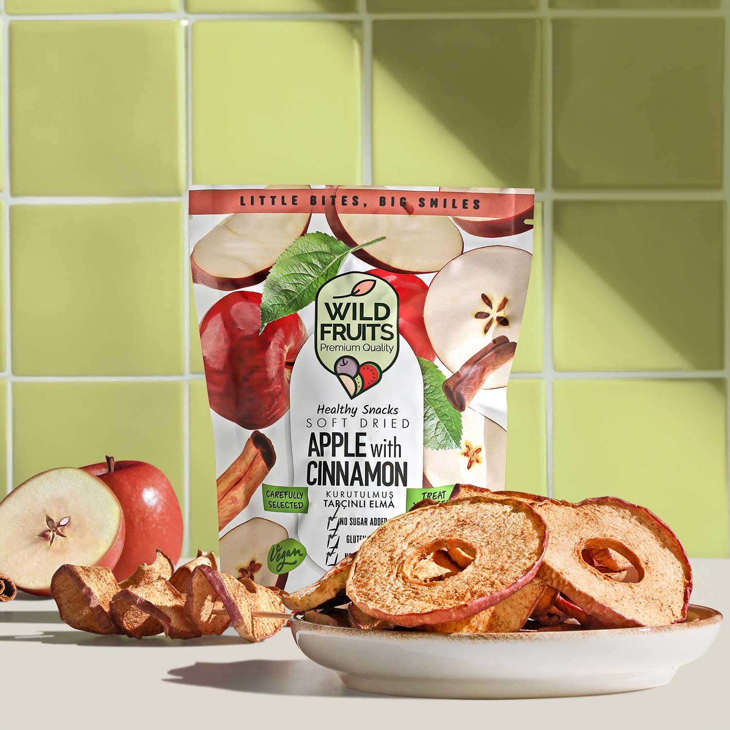 Wild Fruits - Tarçınlı Elma - Soft Dried - Atıştırmalık Kuru Meyve