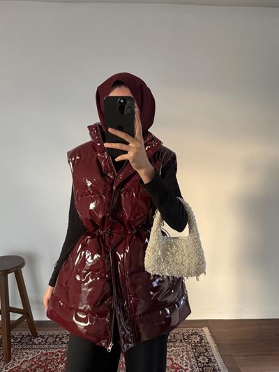  Deri Yelek - Bordo