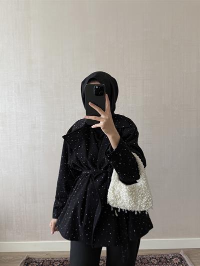  Taşlı Ceket - Siyah