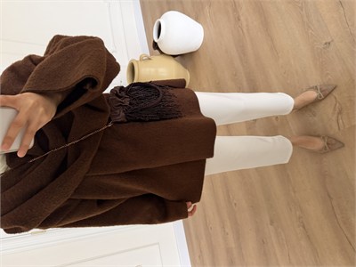 Atkılı Kaşe Kaban - Kahve