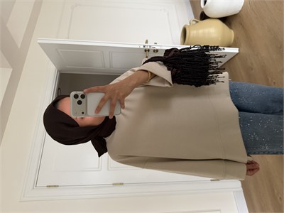 Basic Oversize Tunik - Bej