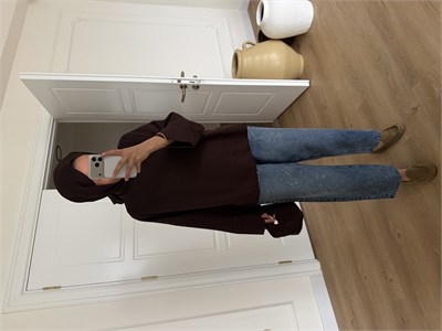 Basic Oversize Tunik - Kahve