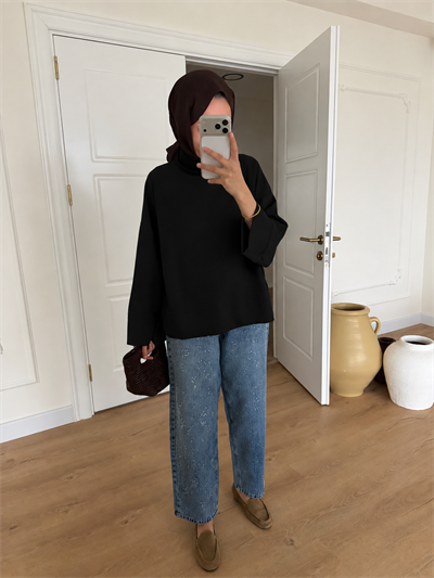 Basic Oversize Tunik - Siyah