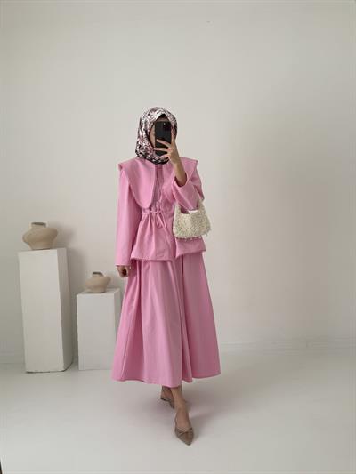 Brode Nakışlı Takım - Pembe