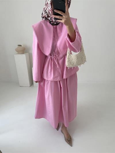 Brode Nakışlı Takım - Pembe