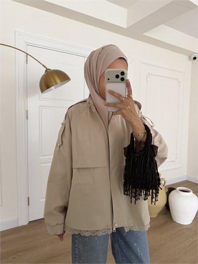 Dantelli Gabardin Kap - Bej