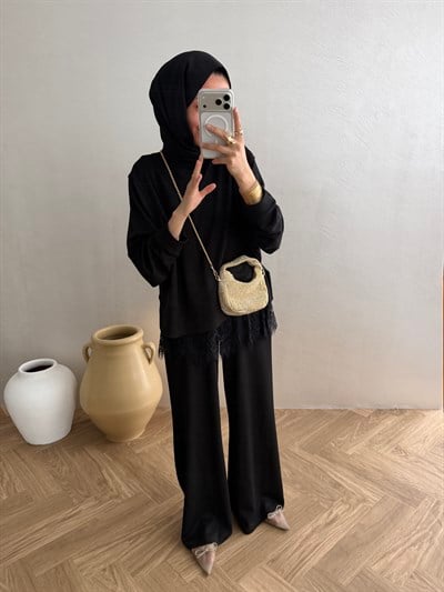 Dantelli Oysho Takım - Siyah 
