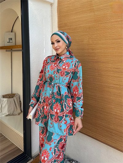 Desenli Saten Takım 