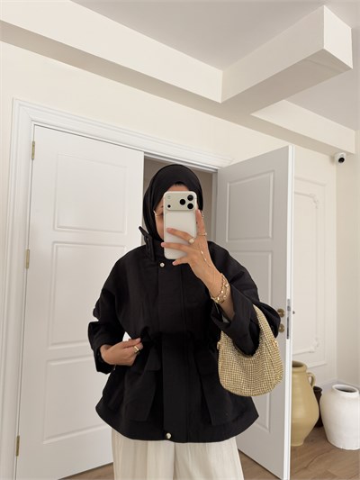 Gabardin Tucha Kap - Siyah