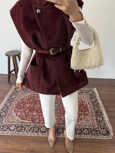 Goldfox Kemerli Yelek - Bordo