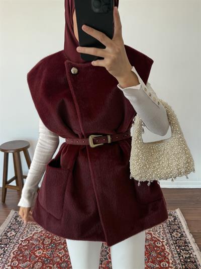 Goldfox Kemerli Yelek - Bordo
