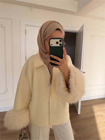 İthal  Angora Kürk - Ekru