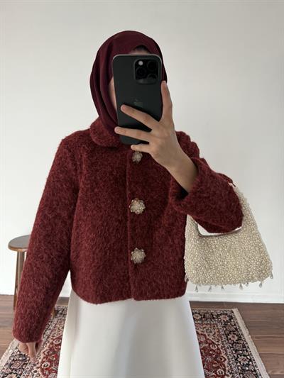 Keçe Kaşe Kaban - Bordo