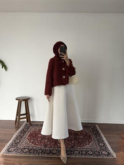 Keçe Kaşe Kaban - Bordo