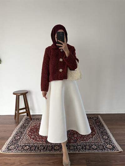 Keçe Kaşe Kaban - Bordo