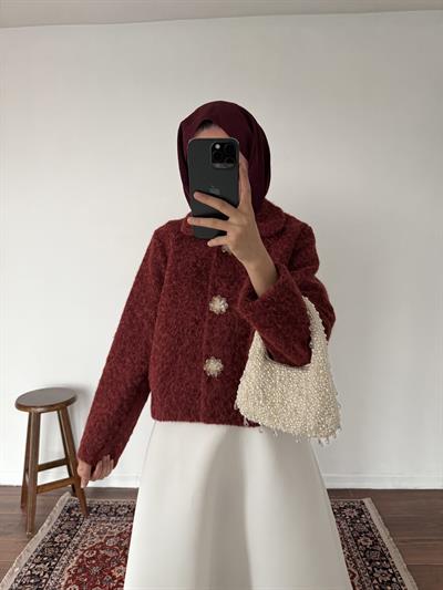 Keçe Kaşe Kaban - Bordo
