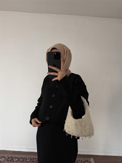 Merserize Triko Takım - Siyah