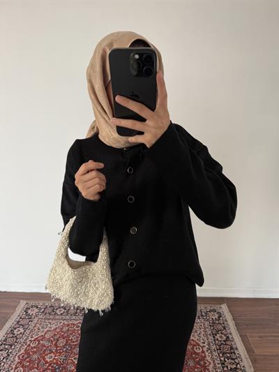 Merserize Triko Takım - Siyah