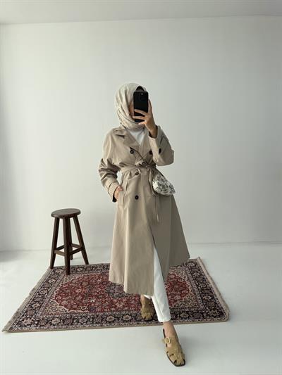 Premium Kalite Trençkot - Camel