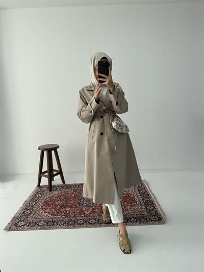 Premium Kalite Trençkot - Camel