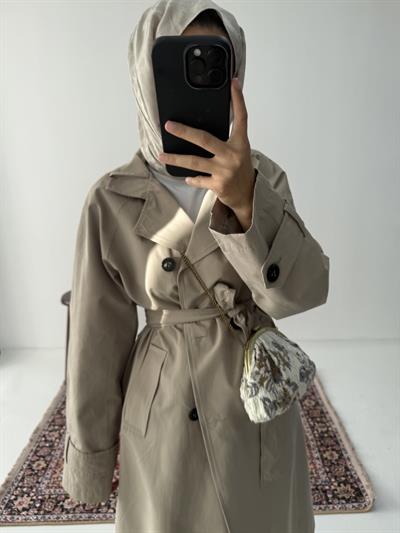 Premium Kalite Trençkot - Camel