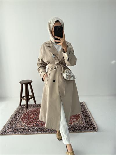 Premium Kalite Trençkot - Camel