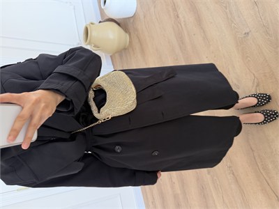 Premium Kalite Trençkot - Siyah