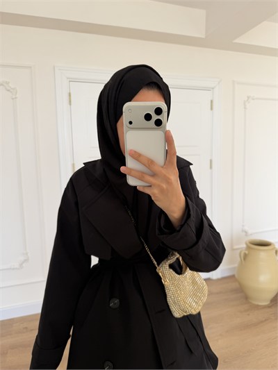 Premium Kalite Trençkot - Siyah