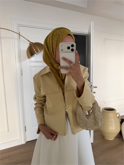 Puff Scuba Ceket - Yağ Yeşili
