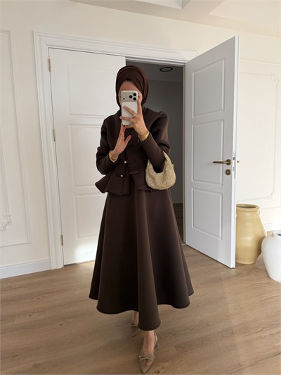 Puffy Scuba Takım - Kahve