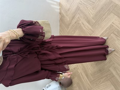 Şifon Tasarım Takım - Bordo