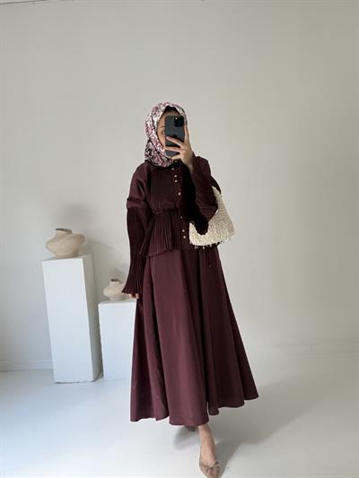 Tasarım Piliseli Takım - Bordo