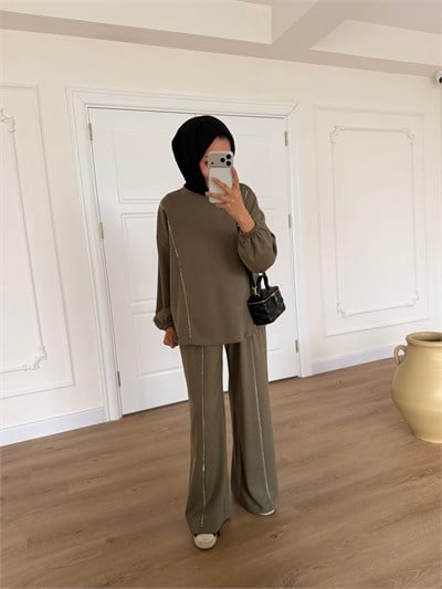 Taşlı Oysho Takım - Haki