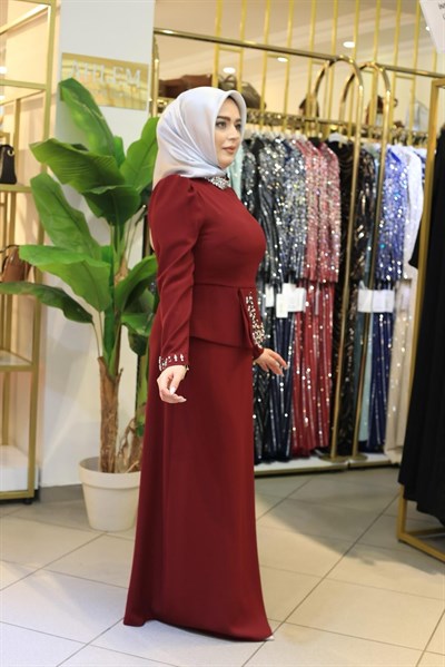 0017 KOD BEL VE YAKA DETAYLI ABİYE