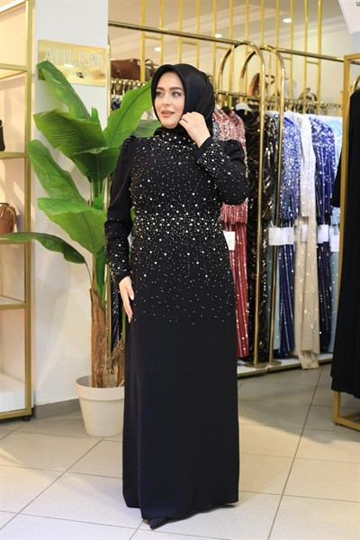 0024 KOD TAŞLI ABİYE ELBİSE